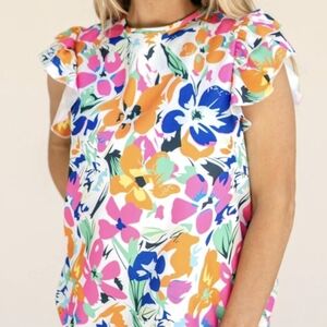 Floral Open Tie Back Top